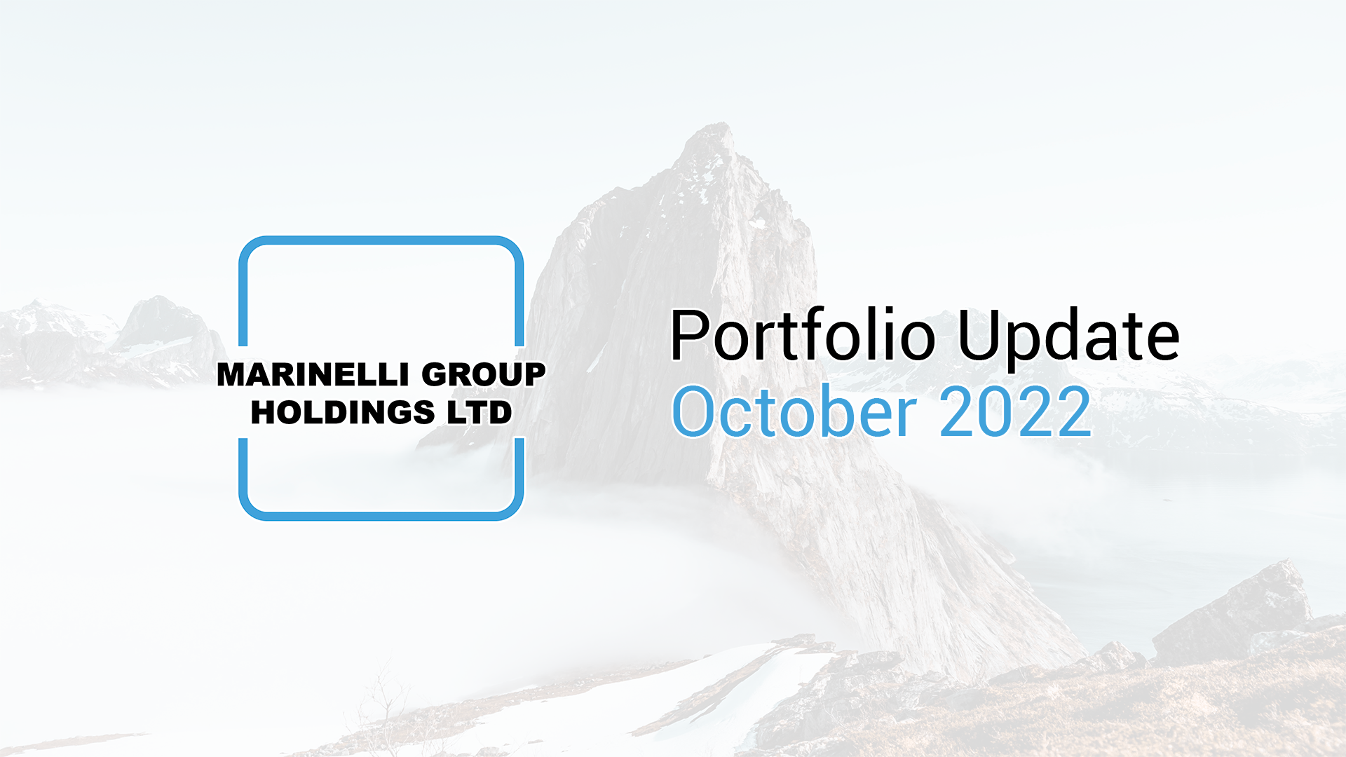 Matteo Marinelli Portfolio Update - October 2022